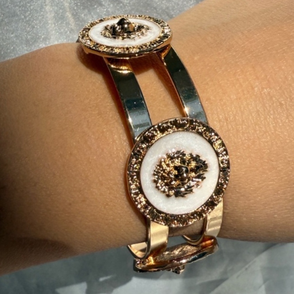 Gold Lion Medallion Bracelet – Designer Inspired Statement Jewelry